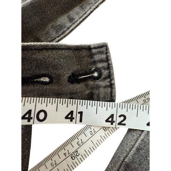 Easel Black Distressed Bandana Jeans Suspenders Overalls size Large - Picture 15 of 15